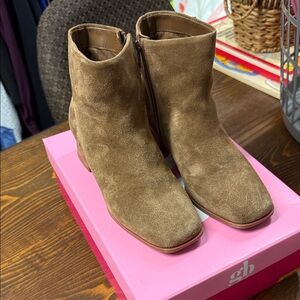 GB Girls Brown Suede Ankle Booties